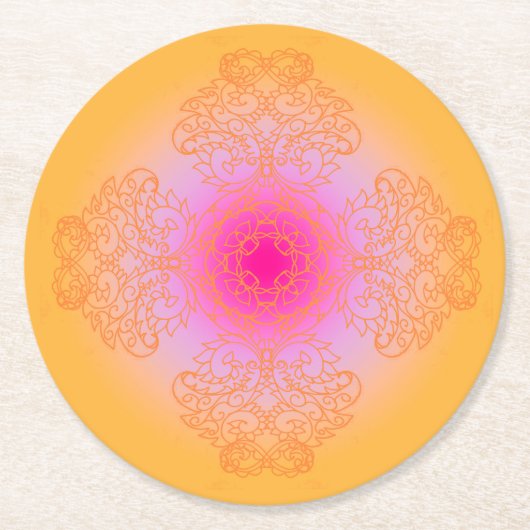 Dessous-de-verre Rond En Papier orange (Devant)
