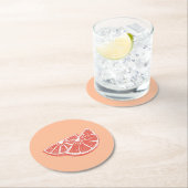 Dessous-de-verre Rond En Papier Orange (En situation)