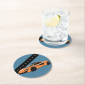 Dessous-de-verre Rond En Papier Orange (En situation)