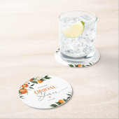 Dessous-de-verre Rond En Papier Oranges agrumes thème nuptiale douche (En situation)