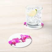 Dessous-de-verre Rond En Papier Orchidée (En situation)