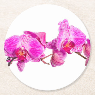 Dessous-de-verre Rond En Papier Orchidée