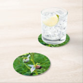 Dessous-de-verre Rond En Papier Orchidée (En situation)