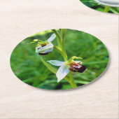 Dessous-de-verre Rond En Papier Orchidée (Incliné)