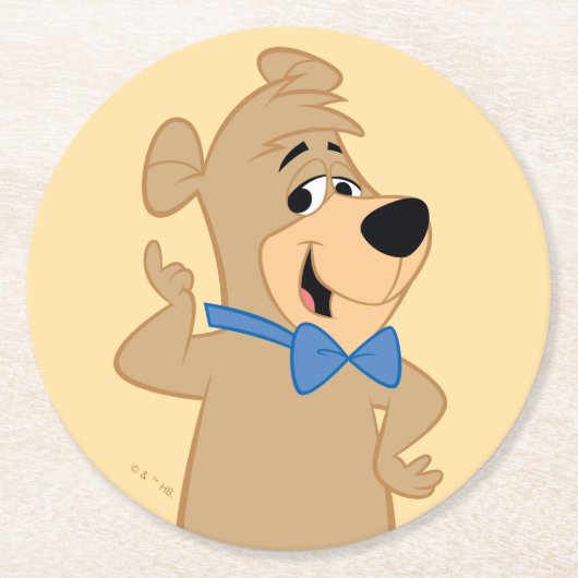 Dessous-de-verre Rond En Papier Ours Boo-Boo Précocieux (Devant)