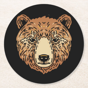 Dessous-de-verre Rond En Papier Ours Brown pour l'automne