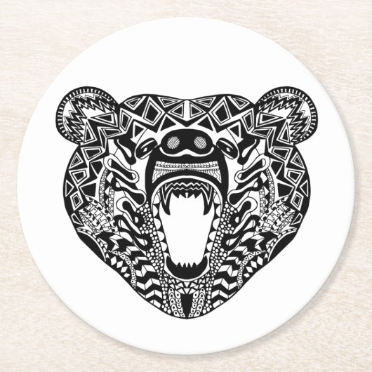 Dessous-de-verre Rond En Papier Ours de style (Devant)