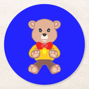 Dessous-de-verre Rond En Papier Ours en peluche mignon sur Dessous de verre en pap
