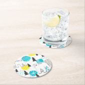 Dessous-de-verre Rond En Papier Ours polaire (En situation)