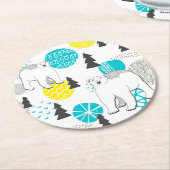 Dessous-de-verre Rond En Papier Ours polaire (Incliné)