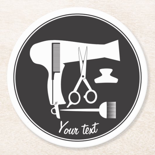 Dessous-de-verre Rond En Papier Outils de coiffures (Devant)