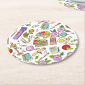 Dessous-de-verre Rond En Papier Outils de peinture Impressions (Incliné)