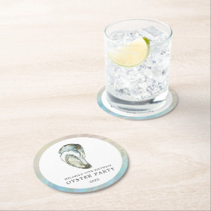 Dessous-de-verre Rond En Papier Oyster Pearl Deux huîtres