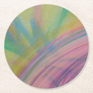 Dessous-de-verre Rond En Papier P9 Couleur Unique Art Abstrait