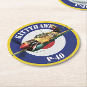 Dessous-de-verre Rond En Papier P-40 Kittyhawk (Incliné)