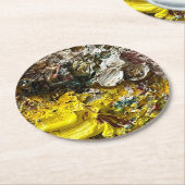 Dessous-de-verre Rond En Papier Palette de l'artiste #1 (Incliné)