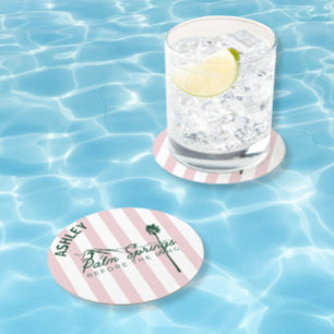 Dessous-de-verre Rond En Papier Palm Springs avant le ring Bachelorette