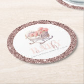 Dessous-de-verre Rond En Papier Panier bébé Parties scintillant de Baby shower per (Incliné)