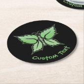 Dessous-de-verre Rond En Papier Papillon à menthe (Incliné)