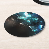 Dessous-de-verre Rond En Papier Papillons de nuit (Incliné)