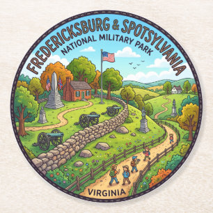 Dessous-de-verre Rond En Papier Parc militaire national de Fredericksburg & Spotsy