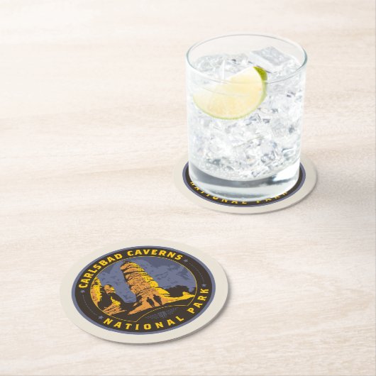 Dessous-de-verre Rond En Papier Parc national de Carlsbad (En situation)