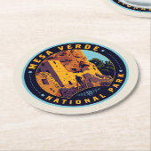 Dessous-de-verre Rond En Papier Parc national de Mesa Verde (Incliné)