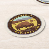 Dessous-de-verre Rond En Papier Parc national de Yellowstone (Incliné)