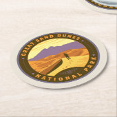 Dessous-de-verre Rond En Papier Parc national des Dunes de sable (Incliné)