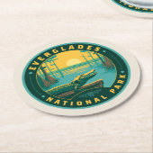 Dessous-de-verre Rond En Papier Parc national des Everglades (Incliné)