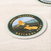 Dessous-de-verre Rond En Papier Parc national des volcans d'Hawaii (Incliné)