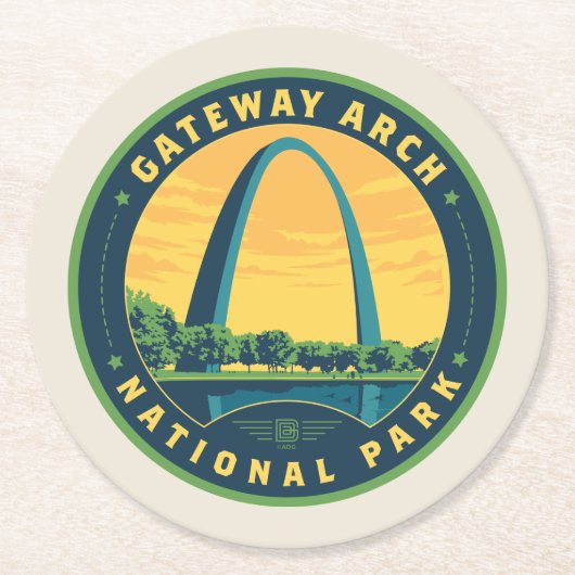 Dessous-de-verre Rond En Papier Parc national Gateway Arch (Devant)