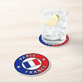 Dessous-de-verre Rond En Papier Paris France (En situation)