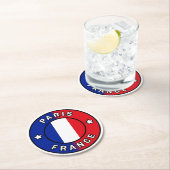 Dessous-de-verre Rond En Papier Paris France (En situation)