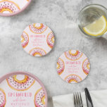 Dessous-de-verre Rond En Papier Parsemé de baby shower beigne rose d'amour<br><div class="desc">Parsemé d'invitation baby shower beigne rose d'amour. Illustrations aquarelle et texte écrit à la main. Partie d'une collection.</div>