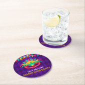 Dessous-de-verre Rond En Papier Partie de mascarade de mardi gras (En situation)