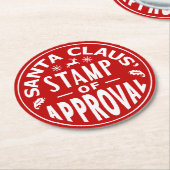 Dessous-de-verre Rond En Papier Partie drôle de timbre d'approbation de Noël du (Incliné)