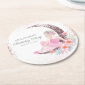 Dessous-de-verre Rond En Papier Parties scintillant Ballerina Anniversaire Personn (Incliné)