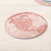 Dessous-de-verre Rond En Papier Parties scintillant d'or Rose métallique + Globe d (Incliné)