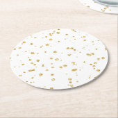 Dessous-de-verre Rond En Papier Parties scintillant Faux Gold Confetti Soirée de M (Incliné)