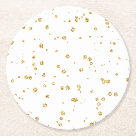 Dessous-de-verre Rond En Papier Parties scintillant Faux Gold Confetti Soirée de M (Devant)
