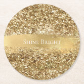 Dessous-de-verre Rond En Papier Parties scintillant Gold Sparkle       (Devant)