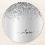 Dessous-de-verre Rond En Papier Parties scintillant Monogramme Argent Sparkle Girl<br><div class="desc">Parties scintillant d'étincelle métallique Faux d'argent Brossé Métal Monogramme Nom Dessous de verre de papier. Cela fait le cadeau parfait de remise de diplômes,  anniversaire,  mariage,  douche nuptiale,  anniversaire,  baby shower ou bachelorette pour quelqu'un qui aime le luxe glam et les styles chic.</div>