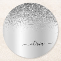 Parties scintillant Monogramme Argent Sparkle Girl