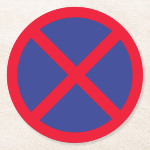 Dessous-de-verre Rond En Papier Pas de panneau debout ou de stationnement   Dessou