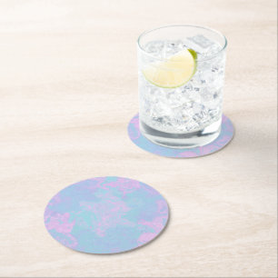 Dessous-de-verre Rond En Papier Pastel marbré
