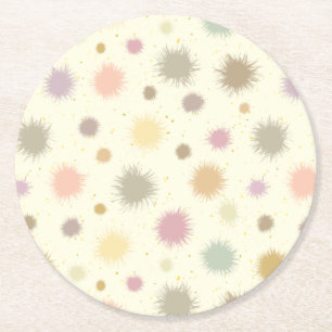 Dessous-de-verre Rond En Papier Pastel Party Pollen - motif sans soudure.