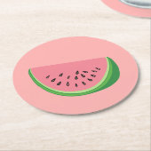 Dessous-de-verre Rond En Papier Pastèque (Incliné)