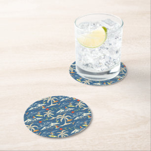 Dessous-de-verre Rond En Papier Patters tropicaux