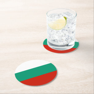 Dessous-de-verre Rond En Papier pavillon de la Bulgarie